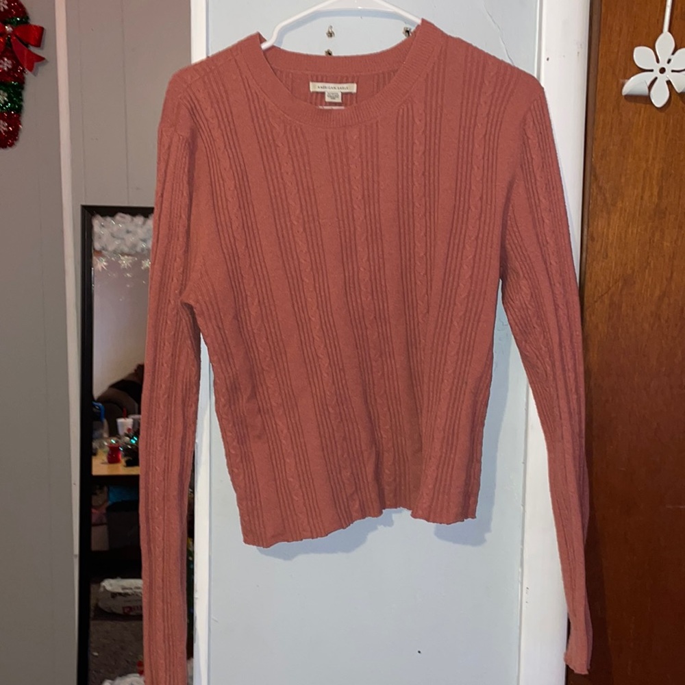 Peach colored American eagle sweater